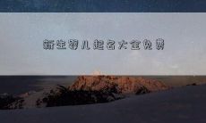 新生婴儿起名大全免费