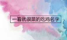 一看就很菜的吃鸡名字推荐