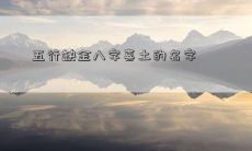 五行缺金八字喜土的名字