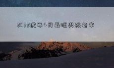 2022虎年4月最旺男孩名字
