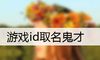 游戏id取名鬼才
