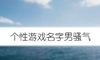 个性游戏名字男骚气