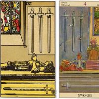 塔罗牌剑的元素四个可逆/倒置