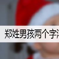 郑姓男孩两个字洋气的名字