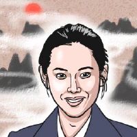 野生男人面临左眼的左角