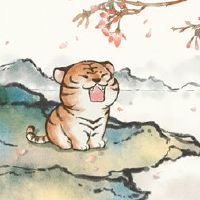 十二生肖老虎2022，两个快乐2022，老虎两个嗨