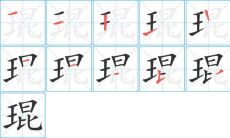 琨字繁体的五行笔画构成，你知道琨字有多少笔画吗？