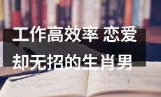 某些生肖男性能在工作中表现出高效率，但在恋爱领域却缺乏有效策略