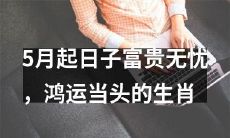 2021年5月起，幸福富贵、好运连连的十二生肖排行榜