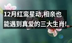 在12月红鸾星动的时候，以下三大生肖也能在相亲中遇到真爱！