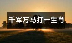 千军万马之下，猜猜哪个生肖才能独占鳌头？