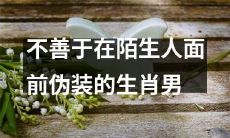 以真实面貌示人，不具备伪装能力的生肖男子