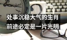 沉着冷静、稳健牢固的生肖必然能够迎来一片灿烂未来
