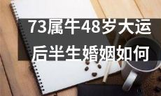 如何应对73属牛人48岁大运后的婚姻生活？