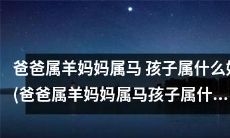 考虑到家族血脉以及相生相克的属相之间的关系，如果父亲属羊，母亲属马，那么孩子属什么属相最为适当？