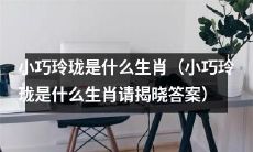 小身材高智商，究竟属于哪个生肖呢？让我们揭晓小巧玲珑的真实身份！