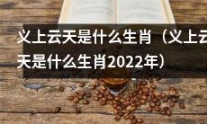 2022年义上云天是哪个生肖?探寻义上云天属于哪个生肖的疑问