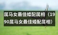 根据命理学推荐,1990年出生的属马女最适合与哪个属相男子结婚呢?
