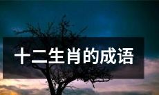 探索十二生肖所派生的富有意义的成语