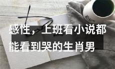 难以自抑的感性男,竟然在上班时看小说哭得稀里哗啦