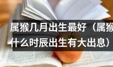 属猴的人生几月出生最有发展前途？在哪个时辰出生最容易事业有成？