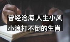 生肖中谁能在曾经沧海之中经历小风小浪，却从未被打倒？