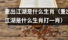 请问根据生肖排列顺序，哪个生肖代表“重出江湖”？（根据生肖排列顺序，哪个生肖代表“重出江湖”？再化为“打一肖”）
