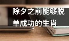 哪些生肖能够在除夕之前，成功脱单并迎来浪漫情人节？