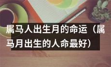马年生肖属马的人，注定拥有命中注定的命运——以属马月出生者命运最好为例探究