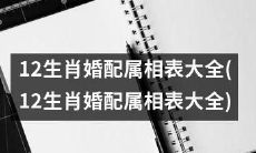 华丽呈现！12生肖婚配属相表完整版，包含所有详情！