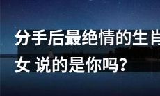 分手后表现最绝情的生肖女性是否与你有关?