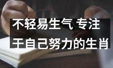 坚持自我着眼于成长的生肖，不易动怒！