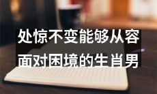 如何在面对困境时保持沉着冷静？以处惊不变为特质的生肖男的应对策略揭秘！