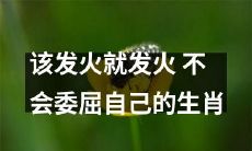 生肖排行榜上的自信之星:选择发脾气而不耐委屈自己