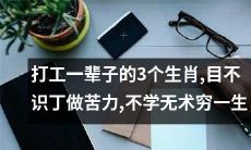 不求上进，目不识丁，以苦力为生 - 三个打工生肖，注定一生贫穷无望