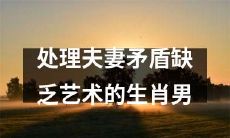 缺乏夫妻矛盾处理艺术的生肖男应该如何应对？