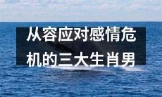 三大生肖男如何从容应对感情危机,充分发挥智慧与勇气,渡过难关?