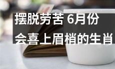 在6月份摆脱劳累,充满喜悦的生肖排行榜