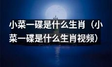 小菜一碟是哪个属相？（小菜一碟是哪个属相的视频介绍）
