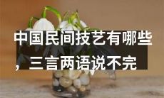 中国传统民间技艺丰富多彩，简单几句难以穷尽其精华