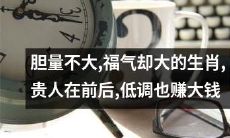 不大胆却福气广,贵人前后助一方,低调行事也能博大财富——这是哪个生肖?
