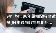 94年狗与96年属相是否相容配对？探究其相性是否合适与影响因素(94年狗与97年属相是否相配)