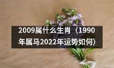 解密2009年的生肖是什么，同时揭晓马年生肖2022年的运势如何
