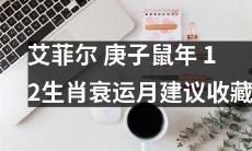 在庚子鼠年，为避免12生肖衰运落到自己头上，建议收藏艾菲尔的月份建议！