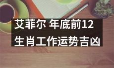 预测:详解艾菲尔对12生肖在年底前的工作运势吉凶趋势