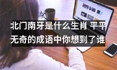 你知道北门南牙代表哪个生肖吗?在普通无奇的成语中你脑海中闪过了谁的影子?