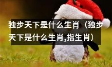 请问独步天下所属的生肖是什么？