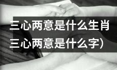 三心两意的生肖或对应的汉字是什么?