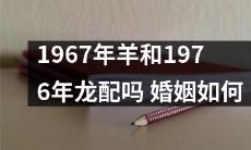 如何评价1967年出生的羊和1976年出生的龙的婚姻是否合适？