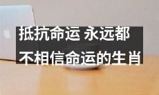 永远不信命运的生肖们,通过抗争挑战反抗命运的安排